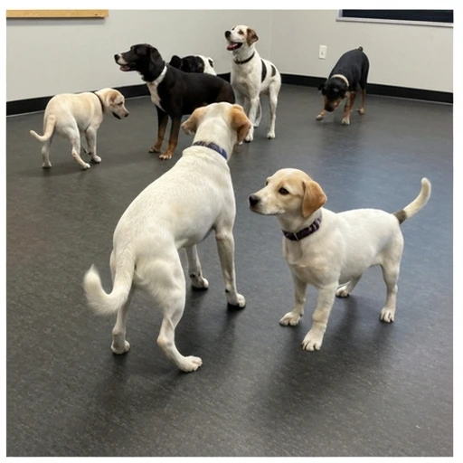 Dog during herding training