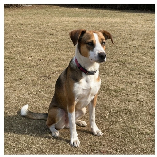 Dog during herding training